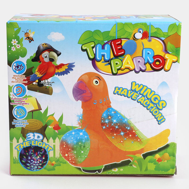 3D Light-Up Parrot Musical Toy with Wings Movement