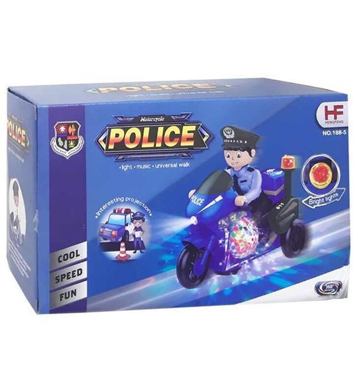 Police Motorcycle Light & Music Universal Stunt Toy