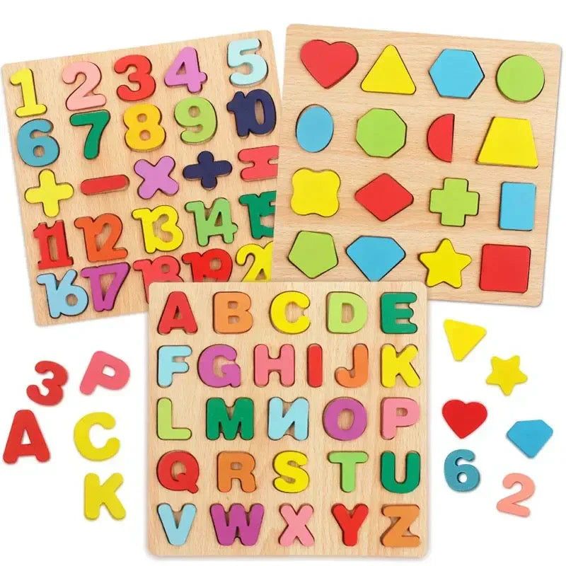 Wooden Puzzles for Kids | Capital ABC ,123,Shapes Board